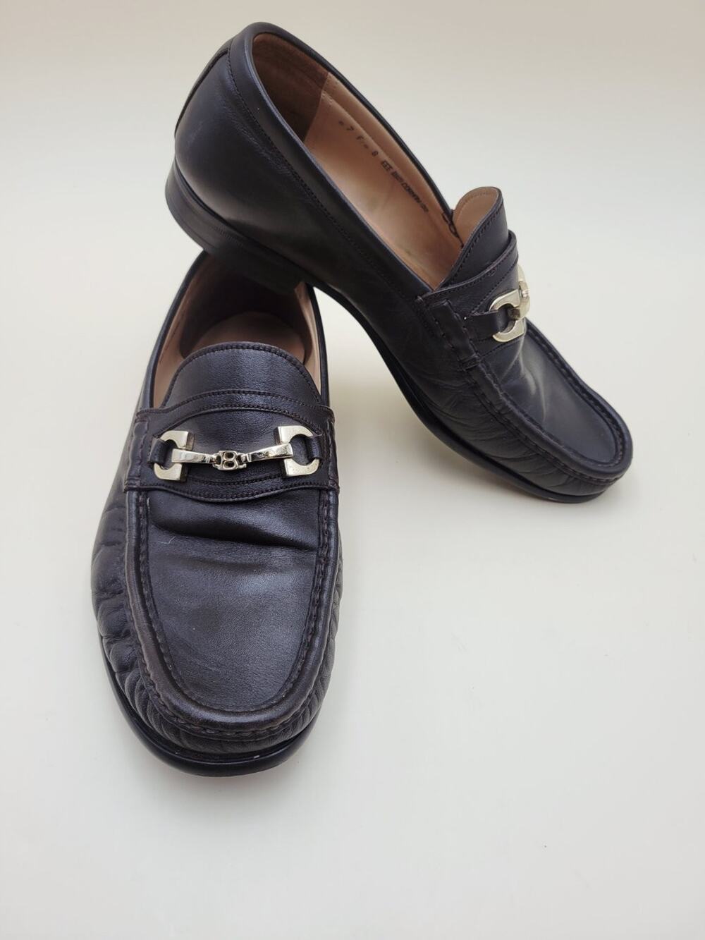 Bally Switzerland Men's Horsebit Loafers Dark Brown Leather Dress Shoes US 8 EU7